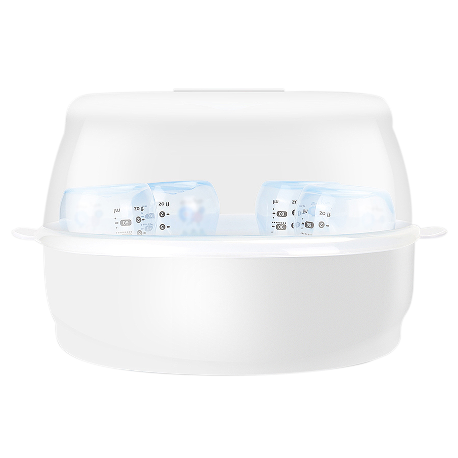 Baby Food Warmer - 電子レンジボトル滅菌器,スチーム滅菌器,6つの哺乳瓶に適合,おしゃぶり,カップ消毒,2〜6分