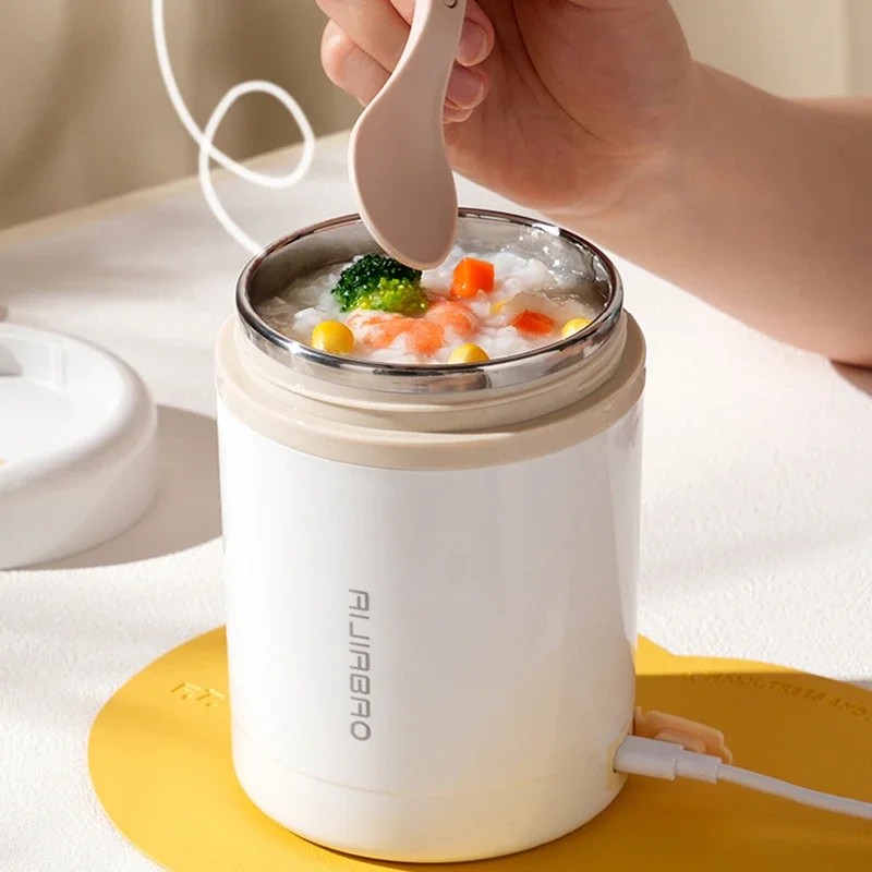 Baby Food Warmer - 600 ミリリットルポータブル USB 電気加熱弁当箱ステンレス鋼食品ウォーマー容器 5V 12V
