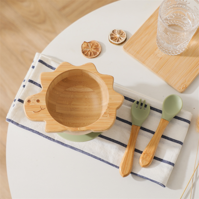 赤ちゃんの恐竜の食器,木製のプレート,ボウル,シリコン吸引, - Baby Food Menu のレビューと価格