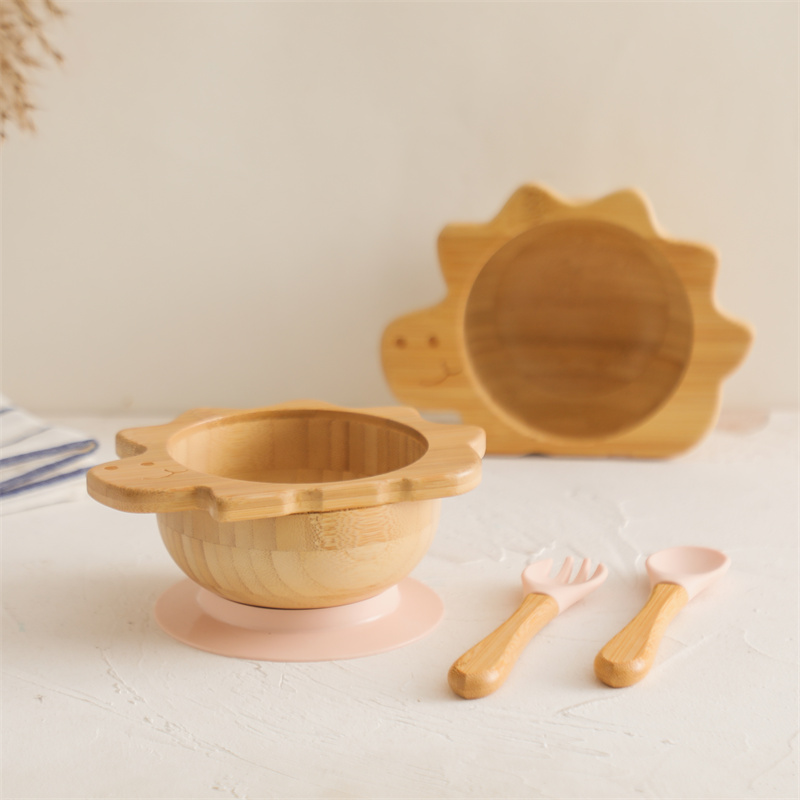赤ちゃんの恐竜の食器,木製のプレート,ボウル,シリコン吸引, - Baby Food Menu のレビューと価格