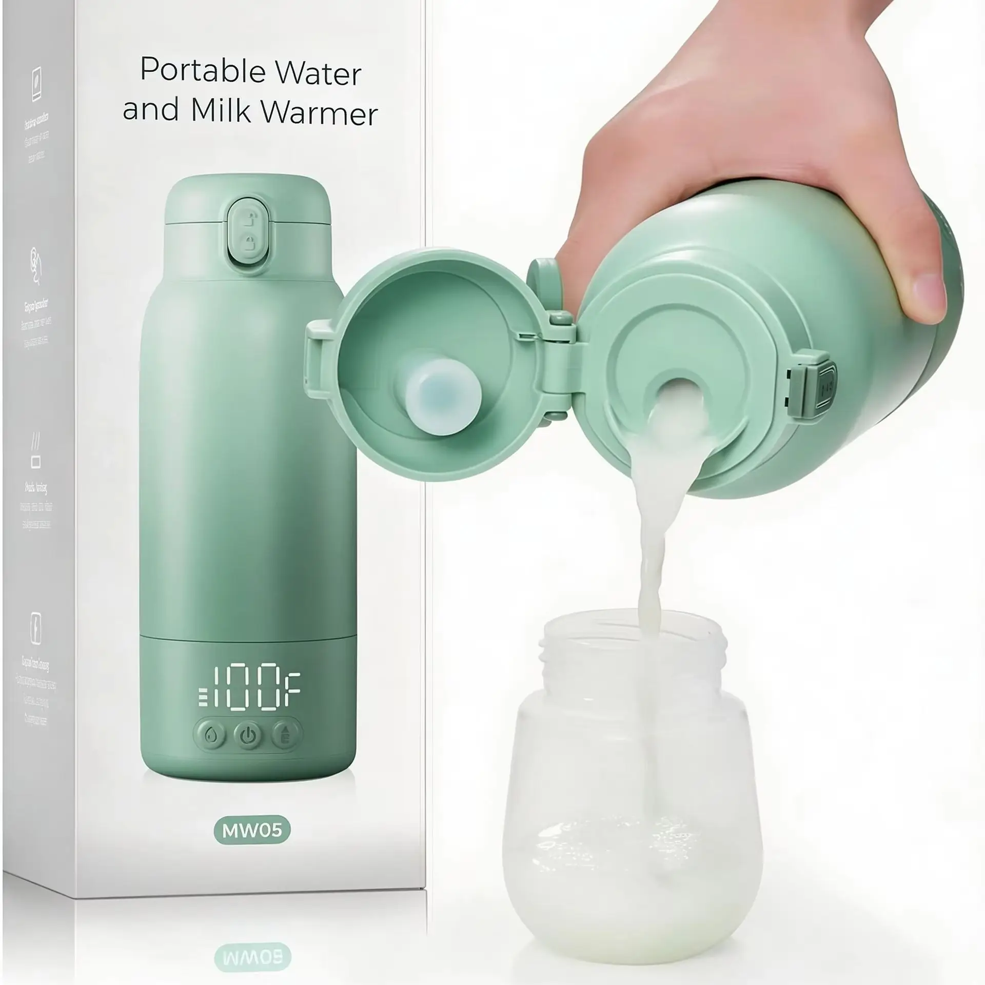 旅行用の携帯式哺乳瓶ウォーマー。急速加熱機能と長時間のバッテ - Baby Food Warmer のレビューと価格